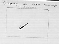 Homer New York 1964 - Incident 8739 - watercolor painting binoculars closeup frame showing tapered elongated object